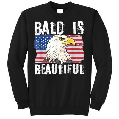 Bald Is Beautiful 4th Of July Independence Day Bald Eagle Sweatshirt