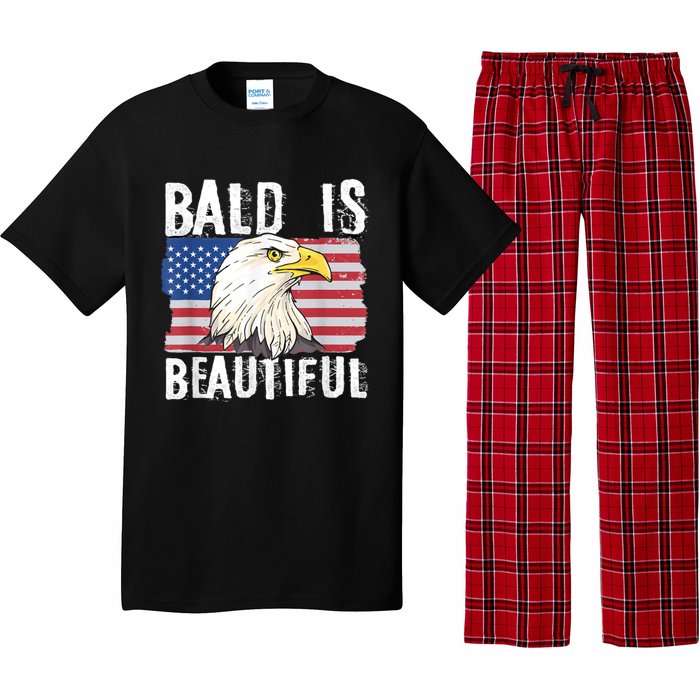 Bald Is Beautiful 4th Of July Independence Day Bald Eagle Pajama Set