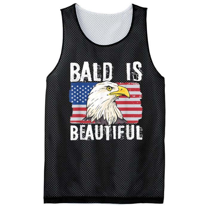 Bald Is Beautiful 4th Of July Independence Day Bald Eagle Mesh Reversible Basketball Jersey Tank