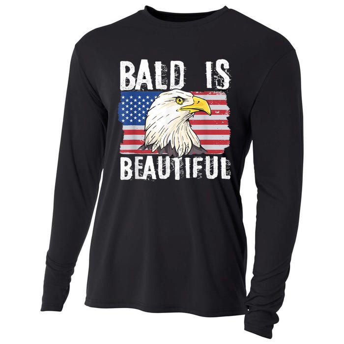 Bald Is Beautiful 4th Of July Independence Day Bald Eagle Cooling Performance Long Sleeve Crew