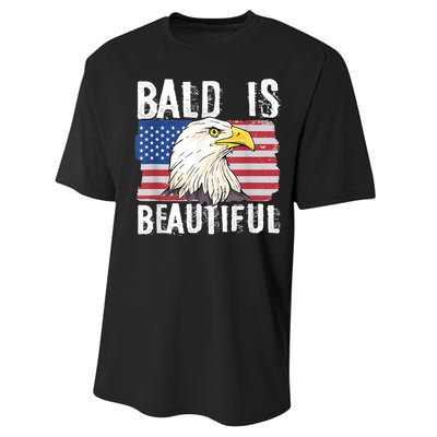 Bald Is Beautiful 4th Of July Independence Day Bald Eagle Performance Sprint T-Shirt