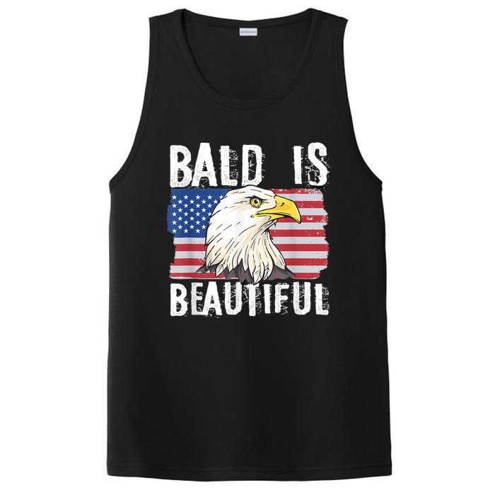 Bald Is Beautiful 4th Of July Independence Day Bald Eagle PosiCharge Competitor Tank