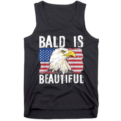 Bald Is Beautiful 4th Of July Independence Day Bald Eagle Tank Top