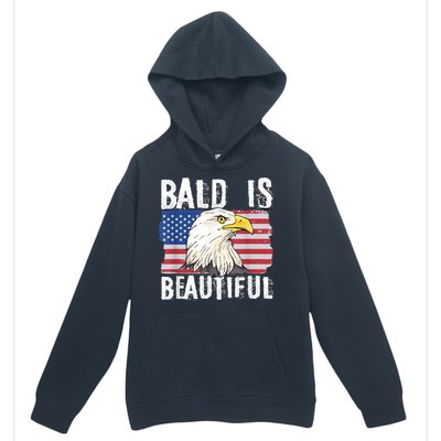 Bald Is Beautiful 4th Of July Independence Day Bald Eagle Urban Pullover Hoodie