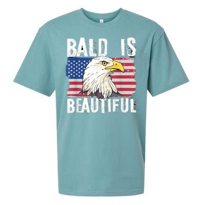 Bald Is Beautiful 4th Of July Independence Day Bald Eagle Sueded Cloud Jersey T-Shirt