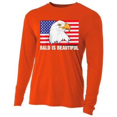 Bald Is Beautiful 4th Of July Independence Day Bald Eagle Cooling Performance Long Sleeve Crew