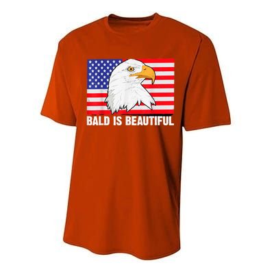 Bald Is Beautiful 4th Of July Independence Day Bald Eagle Performance Sprint T-Shirt