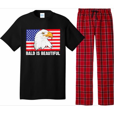 Bald Is Beautiful 4th Of July Independence Day Bald Eagle Pajama Set