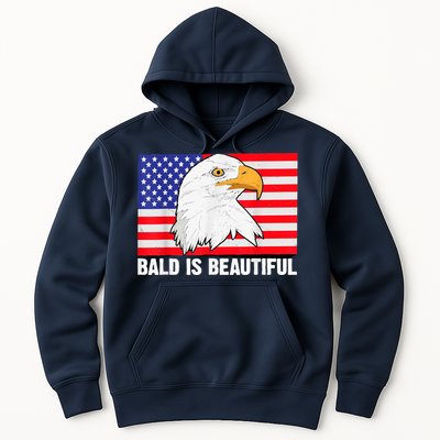 Bald Is Beautiful 4th Of July Independence Day Bald Eagle Hoodie