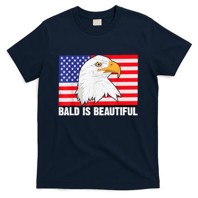 Bald Is Beautiful 4th Of July Independence Day Bald Eagle T-Shirt