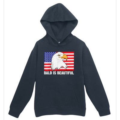 Bald Is Beautiful 4th Of July Independence Day Bald Eagle Urban Pullover Hoodie