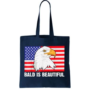 Bald Is Beautiful 4th Of July Independence Day Bald Eagle Tote Bag