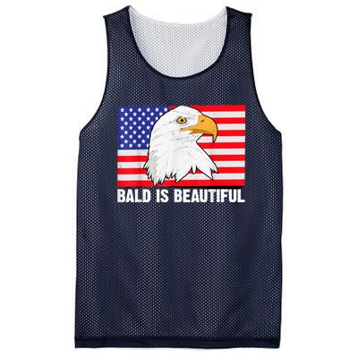 Bald Is Beautiful 4th Of July Independence Day Bald Eagle Mesh Reversible Basketball Jersey Tank