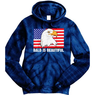 Bald Is Beautiful 4th Of July Independence Day Bald Eagle Tie Dye Hoodie