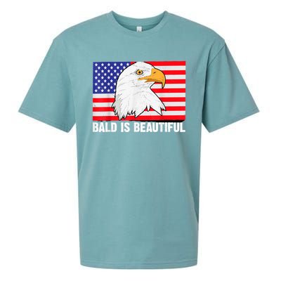 Bald Is Beautiful 4th Of July Independence Day Bald Eagle Sueded Cloud Jersey T-Shirt