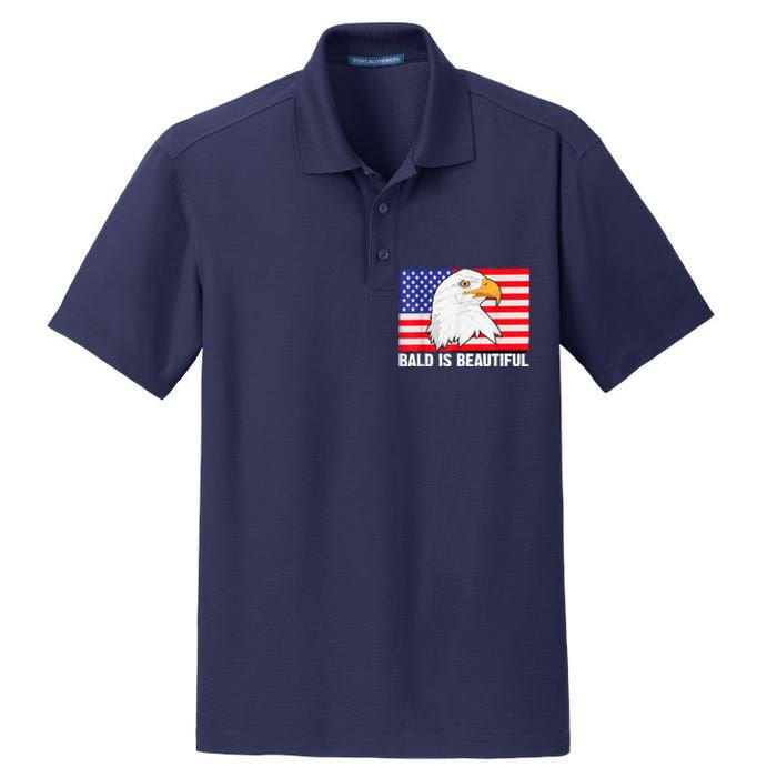 Bald Is Beautiful 4th Of July Independence Day Bald Eagle Dry Zone Grid Polo