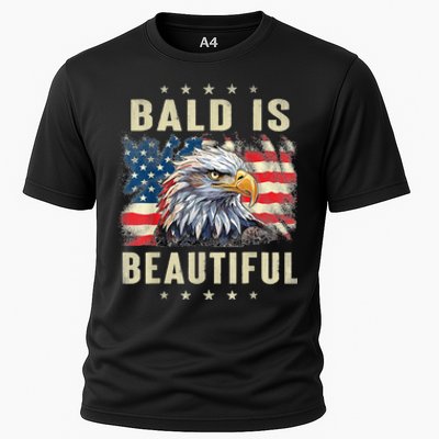 Bald Is Beautiful 4th Of July Independence Day Bald Eagle Cooling Performance Crew T-Shirt