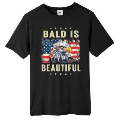 Bald Is Beautiful 4th Of July Independence Day Bald Eagle Tall Fusion ChromaSoft Performance T-Shirt