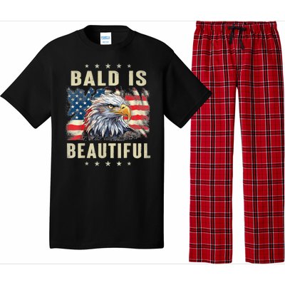 Bald Is Beautiful 4th Of July Independence Day Bald Eagle Pajama Set