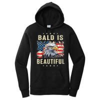 Bald Is Beautiful 4th Of July Independence Day Bald Eagle Women's Pullover Hoodie