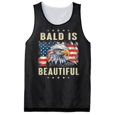 Bald Is Beautiful 4th Of July Independence Day Bald Eagle Mesh Reversible Basketball Jersey Tank