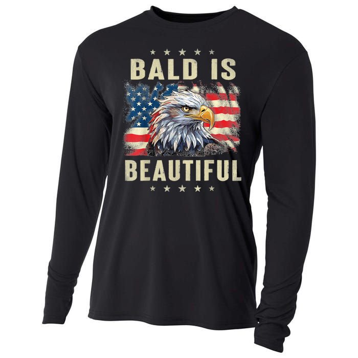 Bald Is Beautiful 4th Of July Independence Day Bald Eagle Cooling Performance Long Sleeve Crew