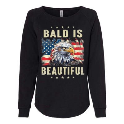 Bald Is Beautiful 4th Of July Independence Day Bald Eagle Womens California Wash Sweatshirt