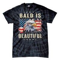 Bald Is Beautiful 4th Of July Independence Day Bald Eagle Tie-Dye T-Shirt