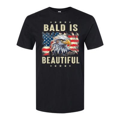 Bald Is Beautiful 4th Of July Independence Day Bald Eagle Softstyle CVC T-Shirt