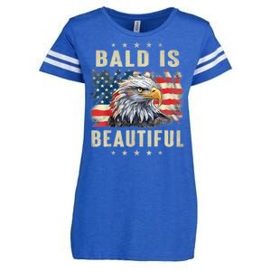 Bald Is Beautiful 4th Of July Independence Day Bald Eagle Enza Ladies Jersey Football T-Shirt