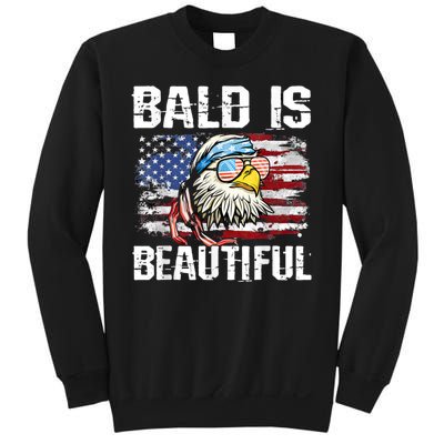 Bald Is Beautiful 4th Of July Independence Day Bald Eagle Sweatshirt