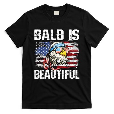 Bald Is Beautiful 4th Of July Independence Day Bald Eagle T-Shirt