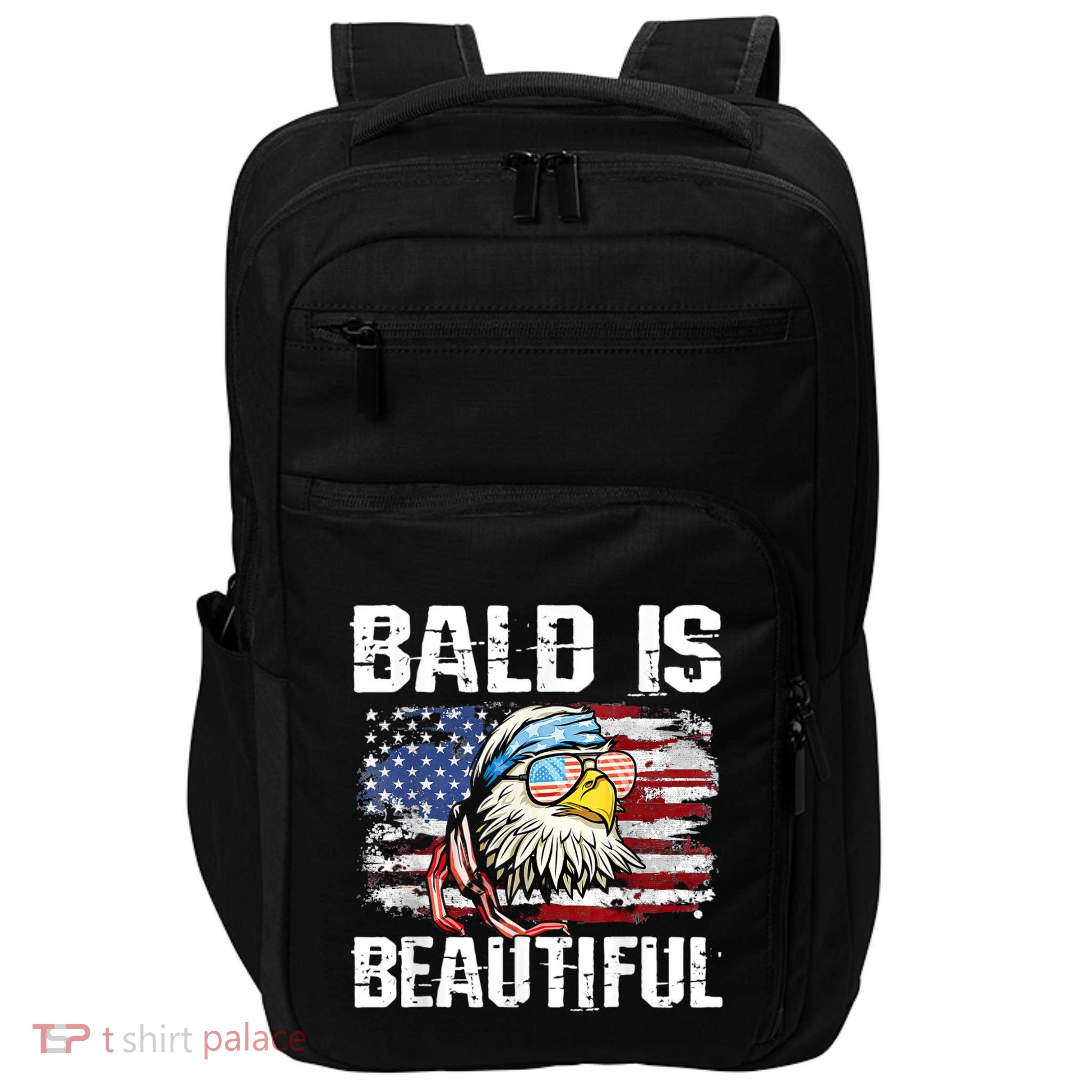 Bald Is Beautiful 4th Of July Independence Day Bald Eagle Impact Tech Backpack