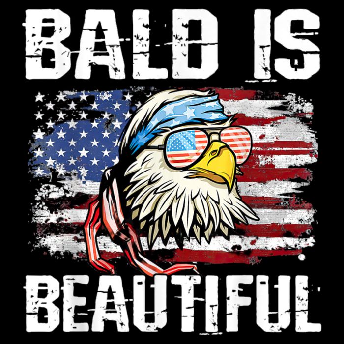 Bald Is Beautiful 4th Of July Independence Day Bald Eagle 7-Panel Snapback Hat