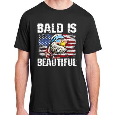 Bald Is Beautiful 4th Of July Independence Day Bald Eagle Adult ChromaSoft Performance T-Shirt