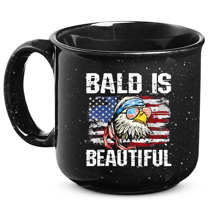 Bald Is Beautiful 4th Of July Independence Day Bald Eagle 15oz Campfire Ceramic Mug