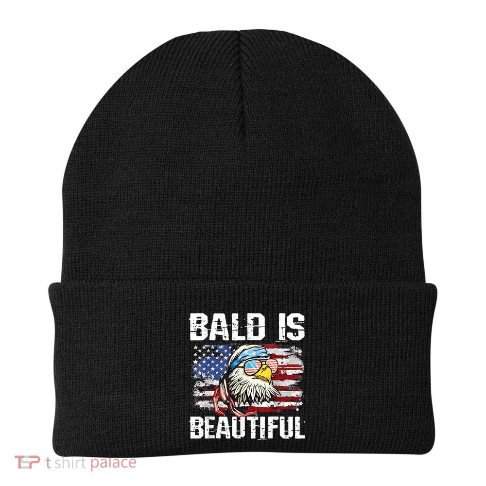 Bald Is Beautiful 4th Of July Independence Day Bald Eagle Beanie
