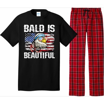 Bald Is Beautiful 4th Of July Independence Day Bald Eagle Pajama Set