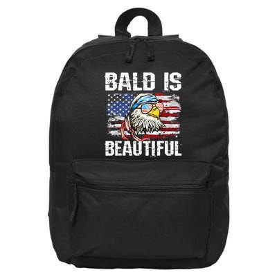 Bald Is Beautiful 4th Of July Independence Day Bald Eagle 16 in Basic Backpack