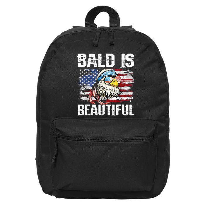 Bald Is Beautiful 4th Of July Independence Day Bald Eagle 16 in Basic Backpack