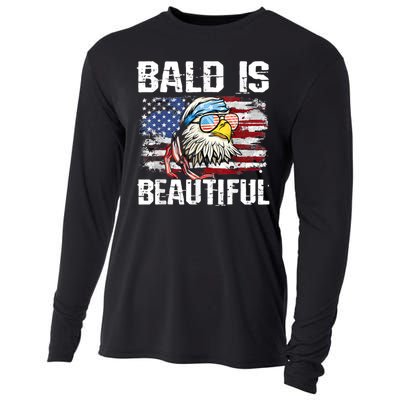 Bald Is Beautiful 4th Of July Independence Day Bald Eagle Cooling Performance Long Sleeve Crew