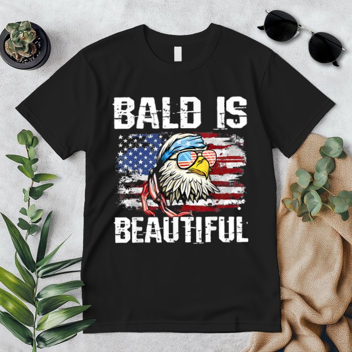 Bald Is Beautiful 4th Of July Independence Day Bald Eagle Premium T-Shirt