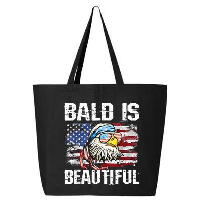 Bald Is Beautiful 4th Of July Independence Day Bald Eagle 25L Jumbo Tote