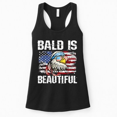 Bald Is Beautiful 4th Of July Independence Day Bald Eagle Womens Tank Top