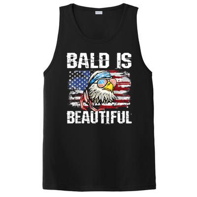 Bald Is Beautiful 4th Of July Independence Day Bald Eagle PosiCharge Competitor Tank