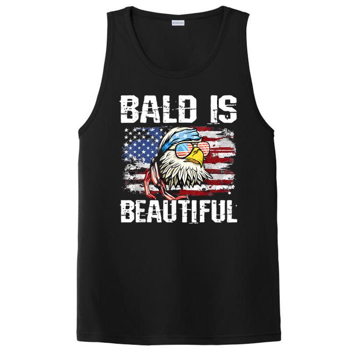 Bald Is Beautiful 4th Of July Independence Day Bald Eagle PosiCharge Competitor Tank