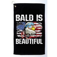 Bald Is Beautiful 4th Of July Independence Day Bald Eagle Golf Towel