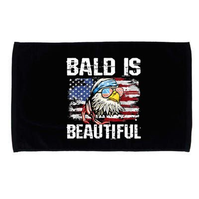 Bald Is Beautiful 4th Of July Independence Day Bald Eagle Microfiber Hand Towel