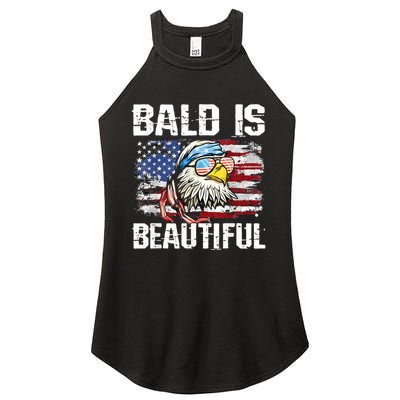 Bald Is Beautiful 4th Of July Independence Day Bald Eagle Women's Perfect Tri Rocker Tank