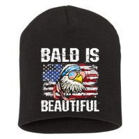 Bald Is Beautiful 4th Of July Independence Day Bald Eagle Short Acrylic Beanie